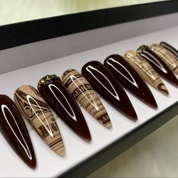 Swag Vintage l Custom Press On Nails | High Quality Nails | Handmade - Picture 4 of 13